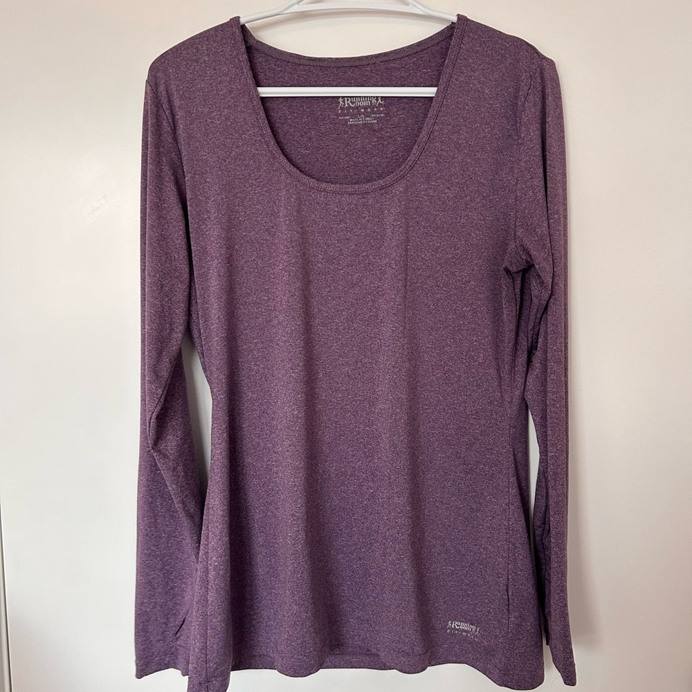 Purple Running Room Long Sleeve Athletic Shirt - Size Large L